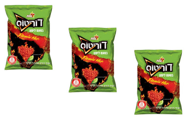 3x Doritos Pack Corn Snack Flamin Hot Lemon Flavored Kosher Elite Israel 70g - KOSHERTOP